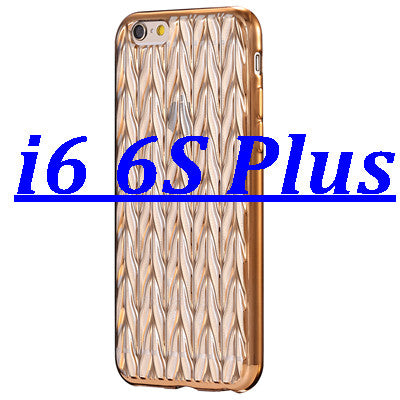 Plating Gold Frame Weave Skin Case for iPhone 6 /6s for iPhone 6 Plus / 6s Plus Soft TPU Back Cover Slim Protective Accessories - Shopy Max