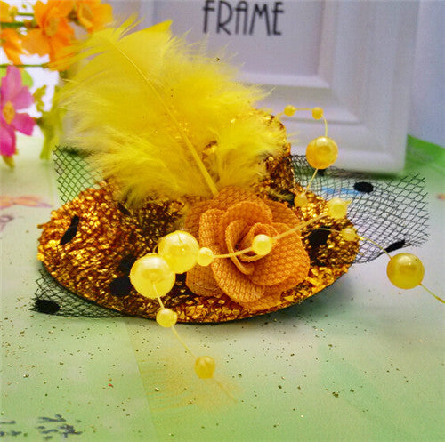 Christmas Gift 8cm Diameter Cap Hairpins Party Prom Hair Clip Fur Hat Children Flower Hair Accessories Women Barrettes