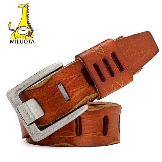 [MILUOTA] 2016 Mens Belts Luxury Fashion 100% Cowhide Genuine Leather Belt Man