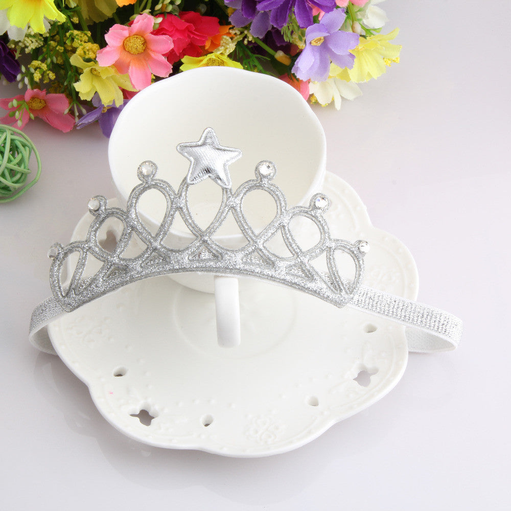 New Children Hair Accessories Princess Tiara scrunchy Headband Baby Crown Bow