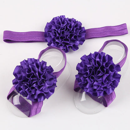 10Clrs Fashion Hot children Infant Baby Toddler girls flower Headband footband 3pcs - Shopy Max