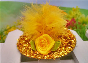 New 5cm Diameter Hat hair barrettes Party Prom Hair Clip With Fur