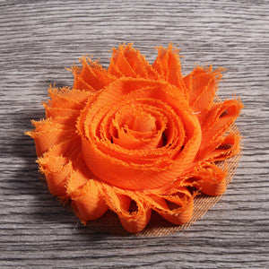 30pcs/lot 2.6" 15colors Fashion Chic Shabby Chiffon Flowers For Baby Hair Accessories 3D Frayed - Shopy Max