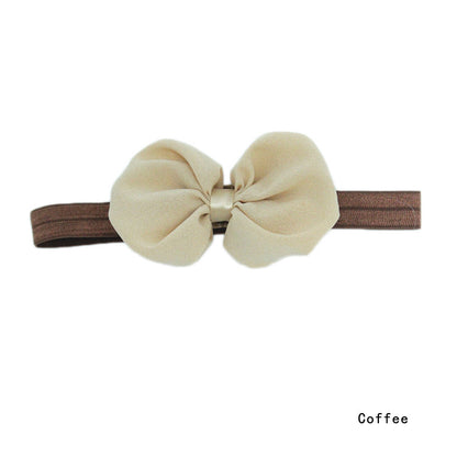 Chiffon Bowknot Baby Headbands Solid Color Baby Girl Elastic Hair Bands Headwear