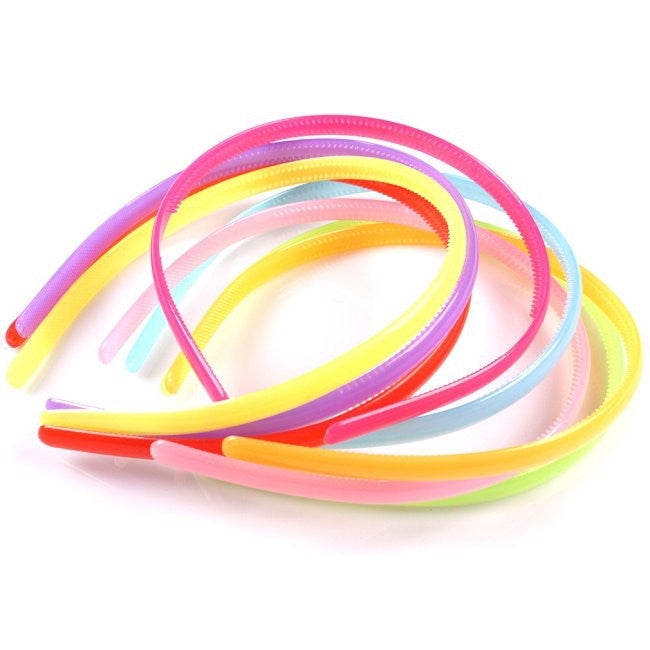 7pcs/LOT Mix-Candy Colors Hair bands Girl's Flat Headband Hairband Plastic - Shopy Max