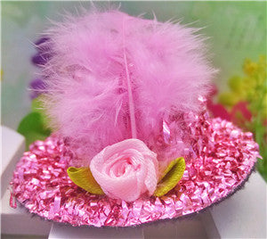 New 5cm Diameter Hat hair barrettes Party Prom Hair Clip With Fur