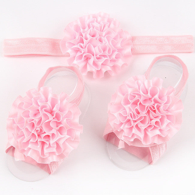 10Clrs Fashion Hot children Infant Baby Toddler girls flower Headband footband 3pcs - Shopy Max