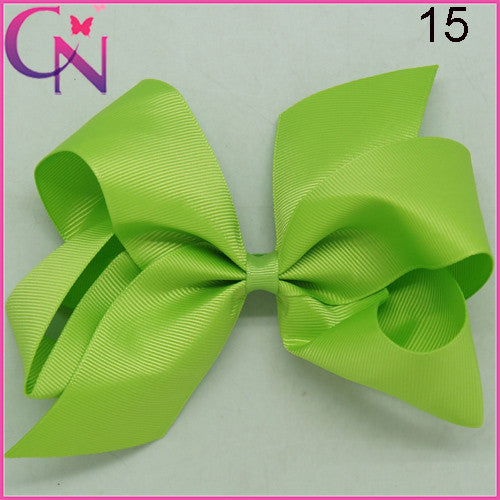 High Quality 6" Fashion Solid Ribbon Hair Bow For Baby Kids Girls Handmade Hair