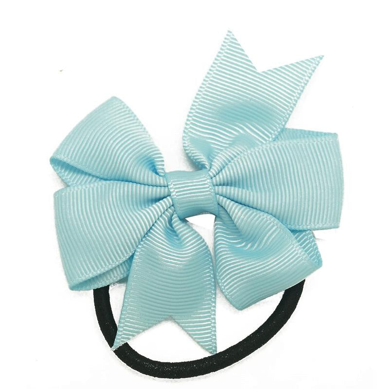 3" Baby Girl Solid Ribbon Hairbow Handmade Pinwheel Bows With Elastic Band Windmill - Shopy Max