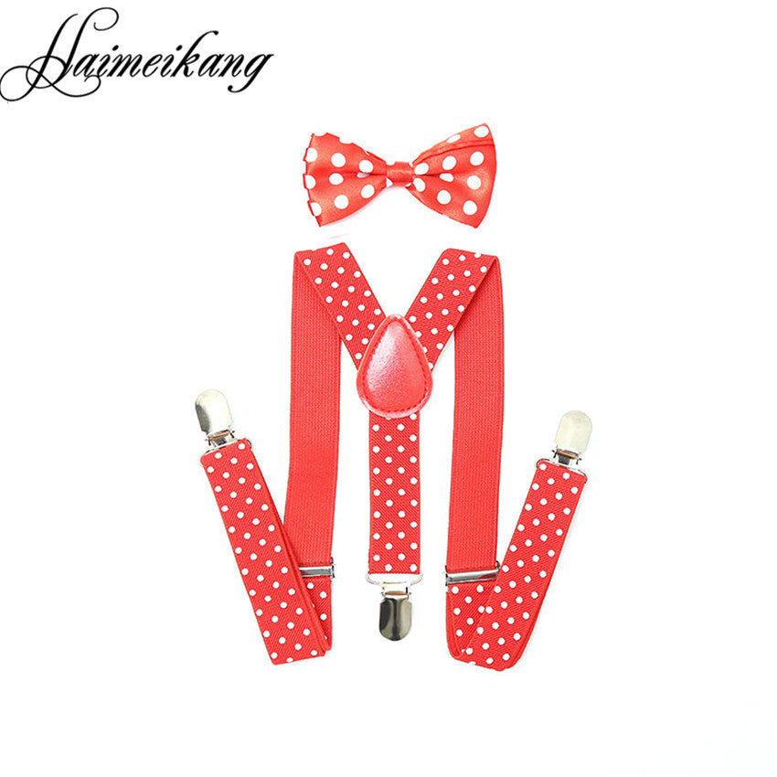 1Set Children Suspenders Bow tie Bow Tie Ties Adjustable Boys Girls Kid 3 Clip-on Y Back Elastic Braces Suspenders