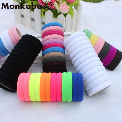 50pcs/lot Girl Candy Color Rubber band Fashion high elastic hair rope ties