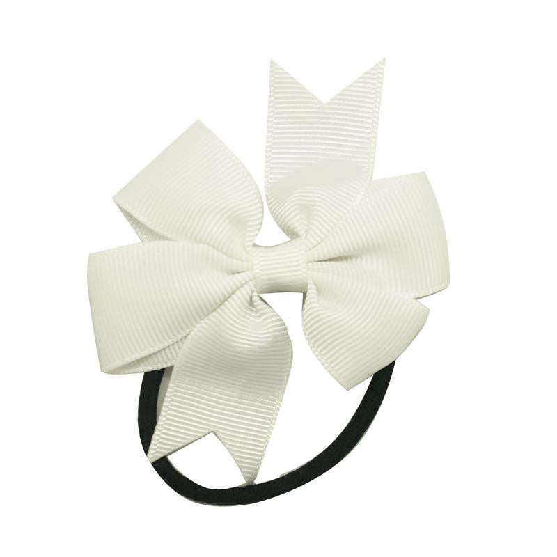 3" Baby Girl Solid Ribbon Hairbow Handmade Pinwheel Bows With Elastic Band Windmill - Shopy Max