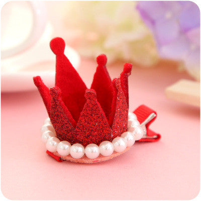 New Princess Crown Hairpin Hair Accessories Resin Diamond Gliter Pearls Girls