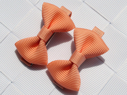 2pcs/lot boutique barrettes for children baby girls mini ribbon hair clip bows - Shopy Max