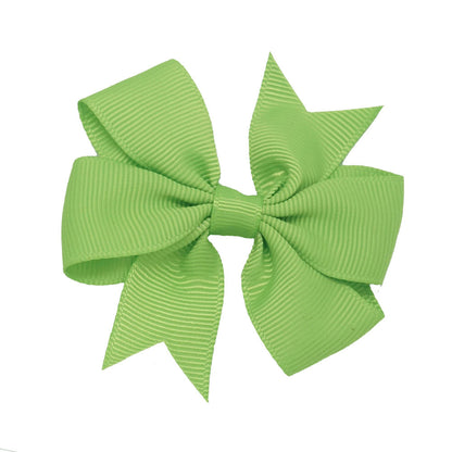 3" New Fashion High Quality Pinwheel Solid Hair Bow For Baby Girls Sweet Lovely Hairgrips - Shopy Max