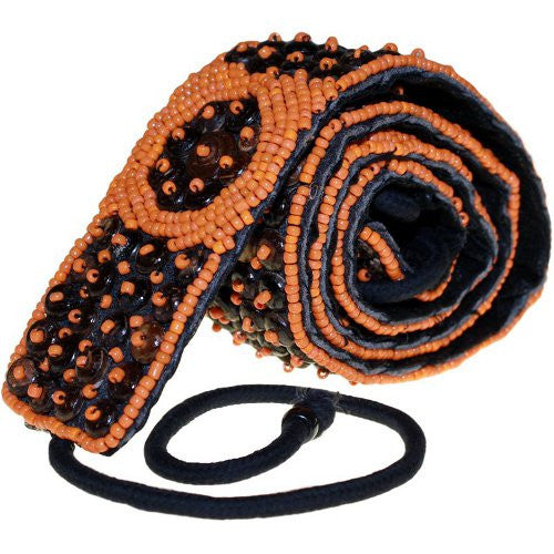 Surfer Vibe Beaded Belt - Orange - Shopy Max