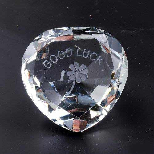 Good Luck Clear Crystal Hearts - Shopy Max